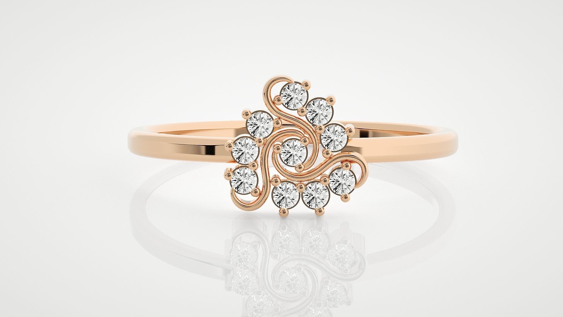 100 Ultra Light wt minimalist diamond ring 3dm stl renders 3D Model Collection_42