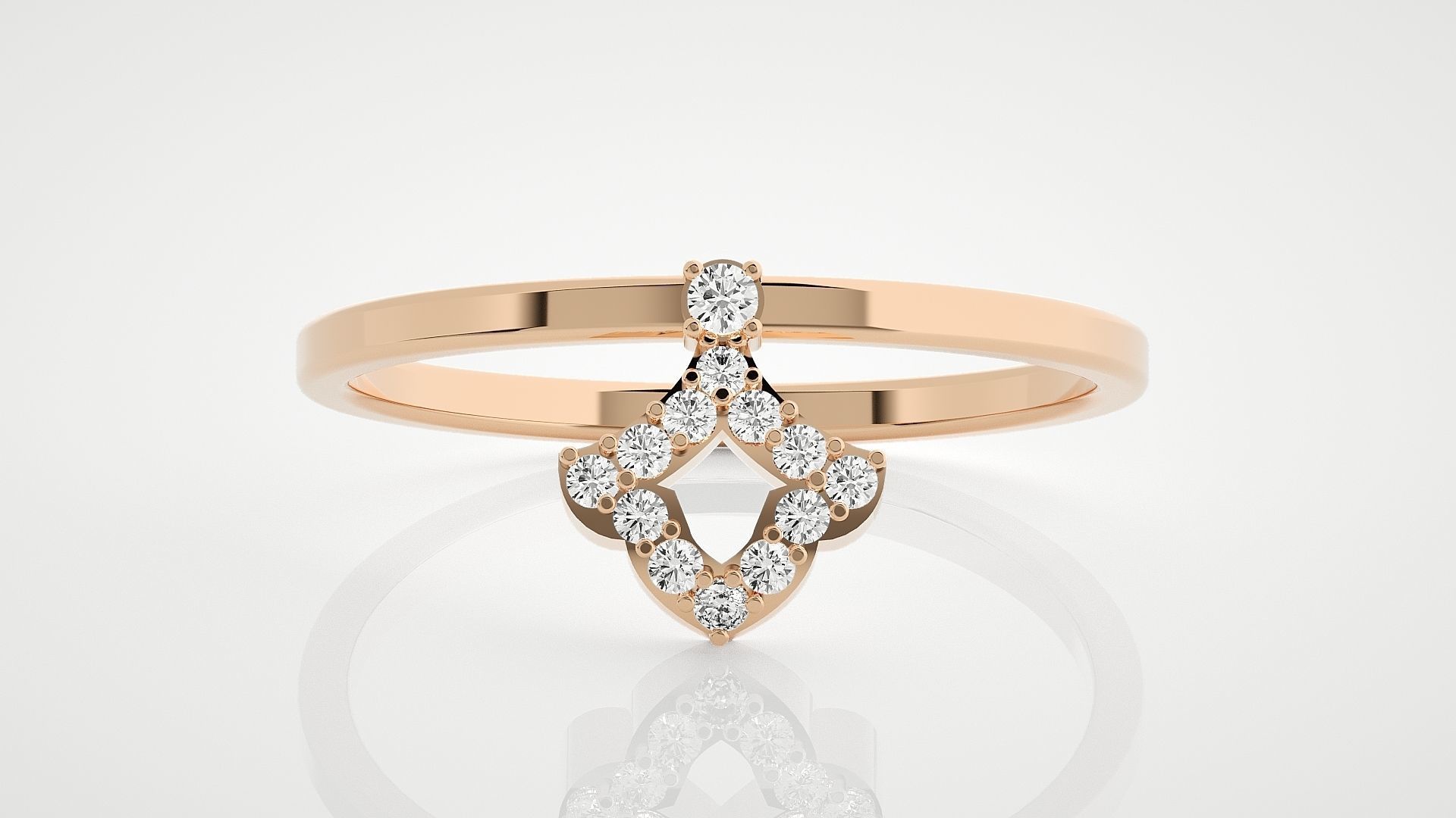 100 Ultra Light wt minimalist diamond ring 3dm stl renders 3D Model Collection_27