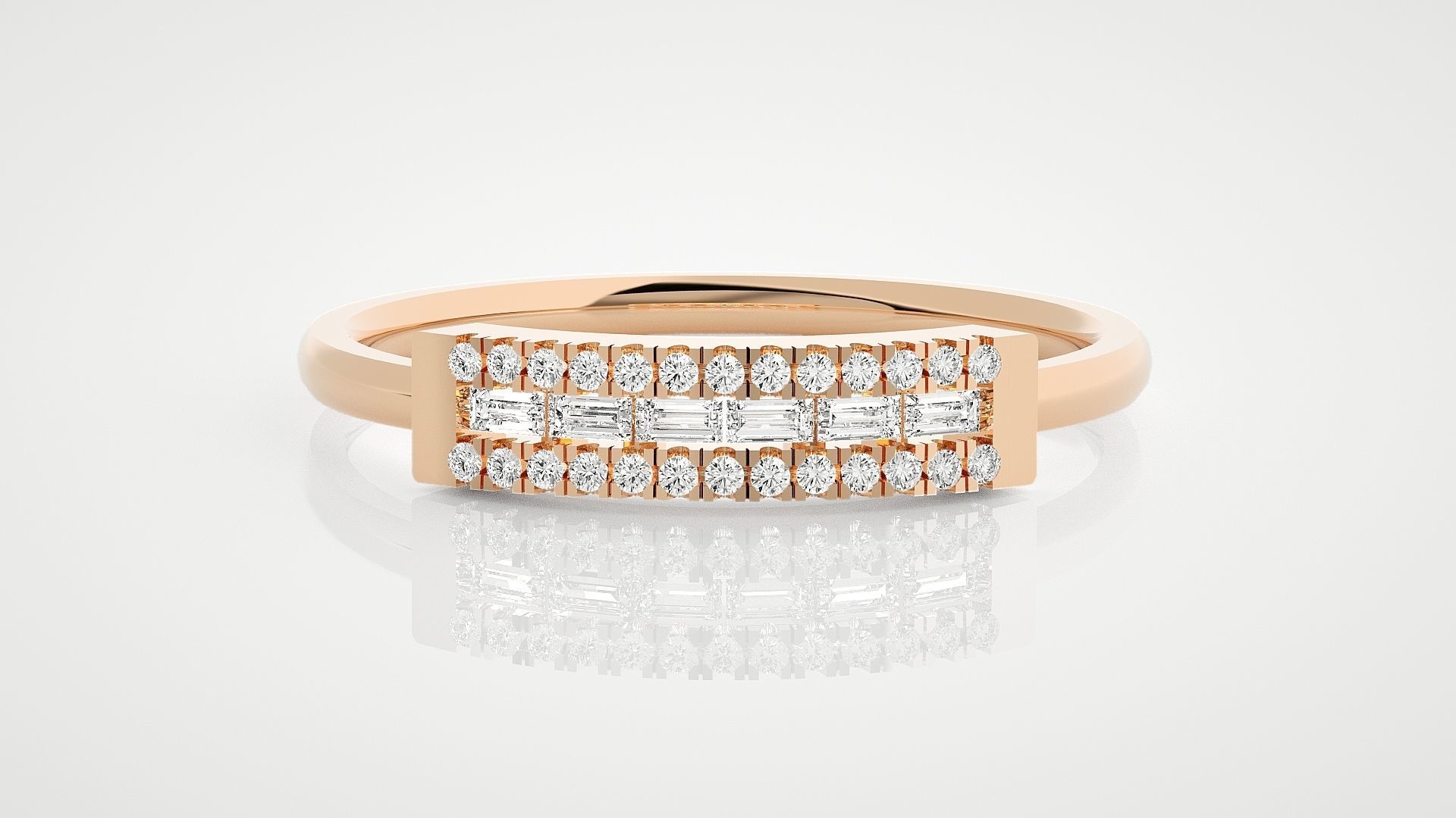 100 Ultra Light wt minimalist diamond ring 3dm stl renders 3D Model Collection_103