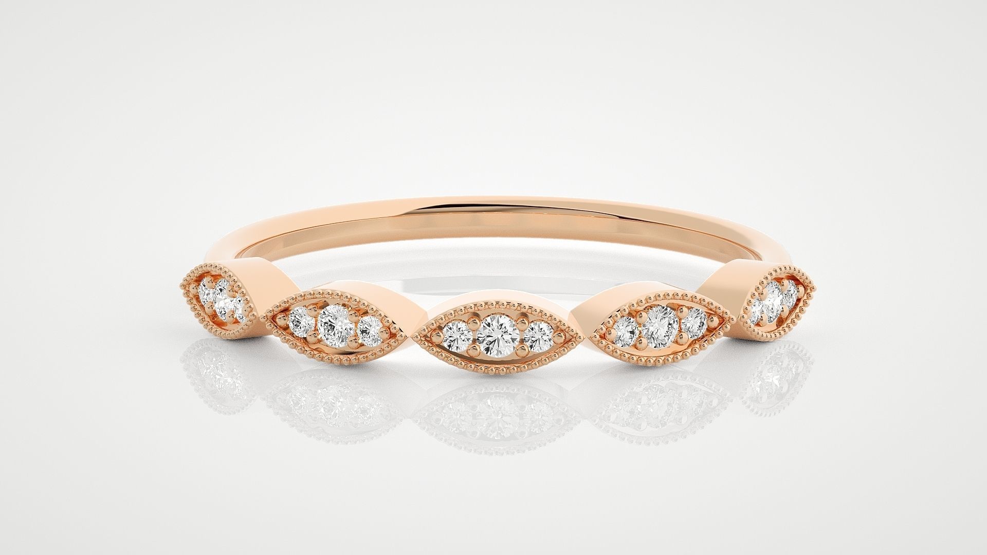 100 Ultra Light wt minimalist diamond ring 3dm stl renders 3D Model Collection_35