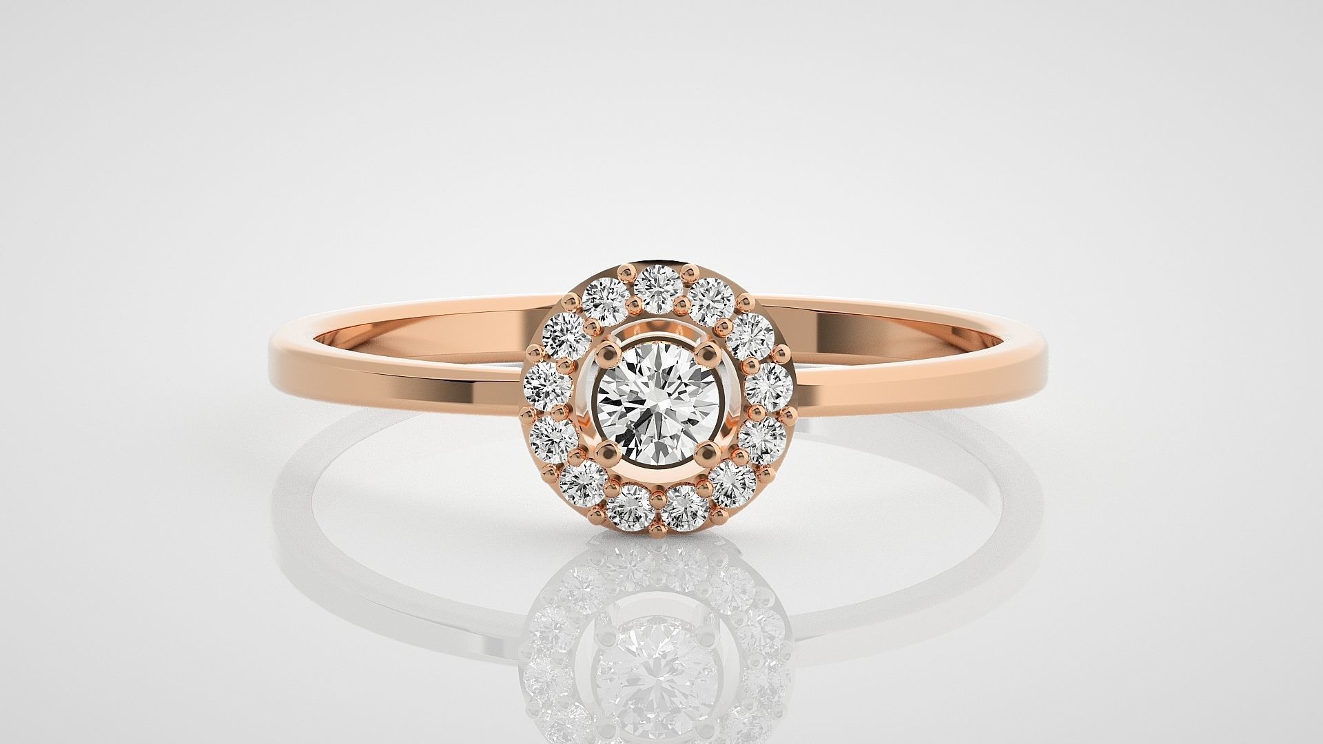 100 Ultra Light wt minimalist diamond ring 3dm stl renders 3D Model Collection_91