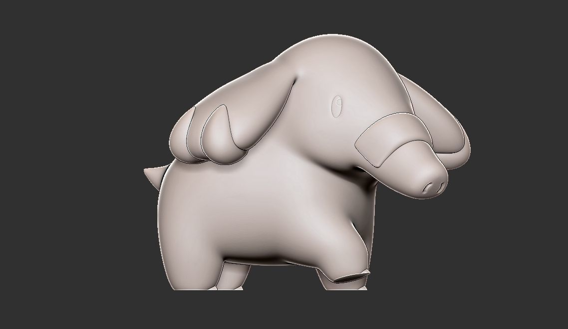 Pokemon phanpy 3D print model_6