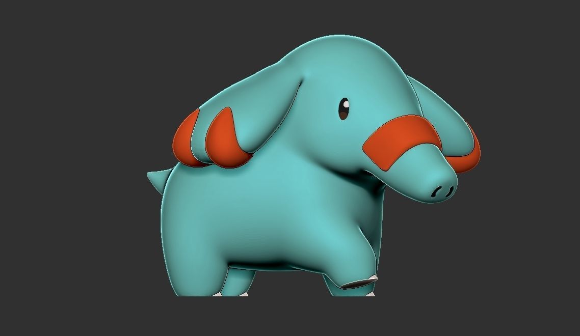 Pokemon phanpy 3D print model_5