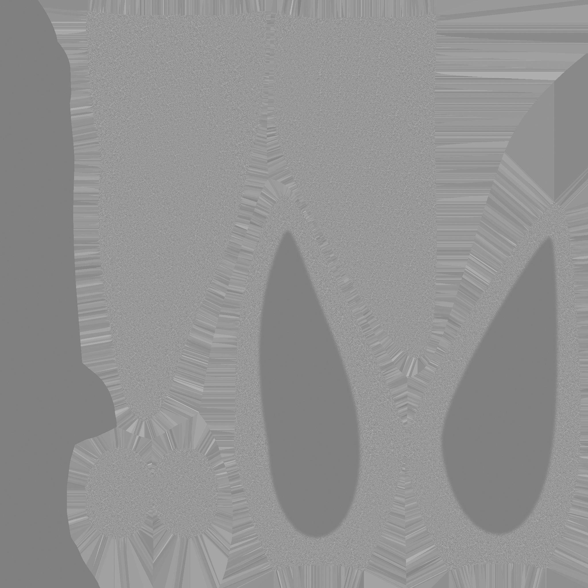 Furry Ears Tiara G01 Black - Headband Character Design Low-poly 3D model_19