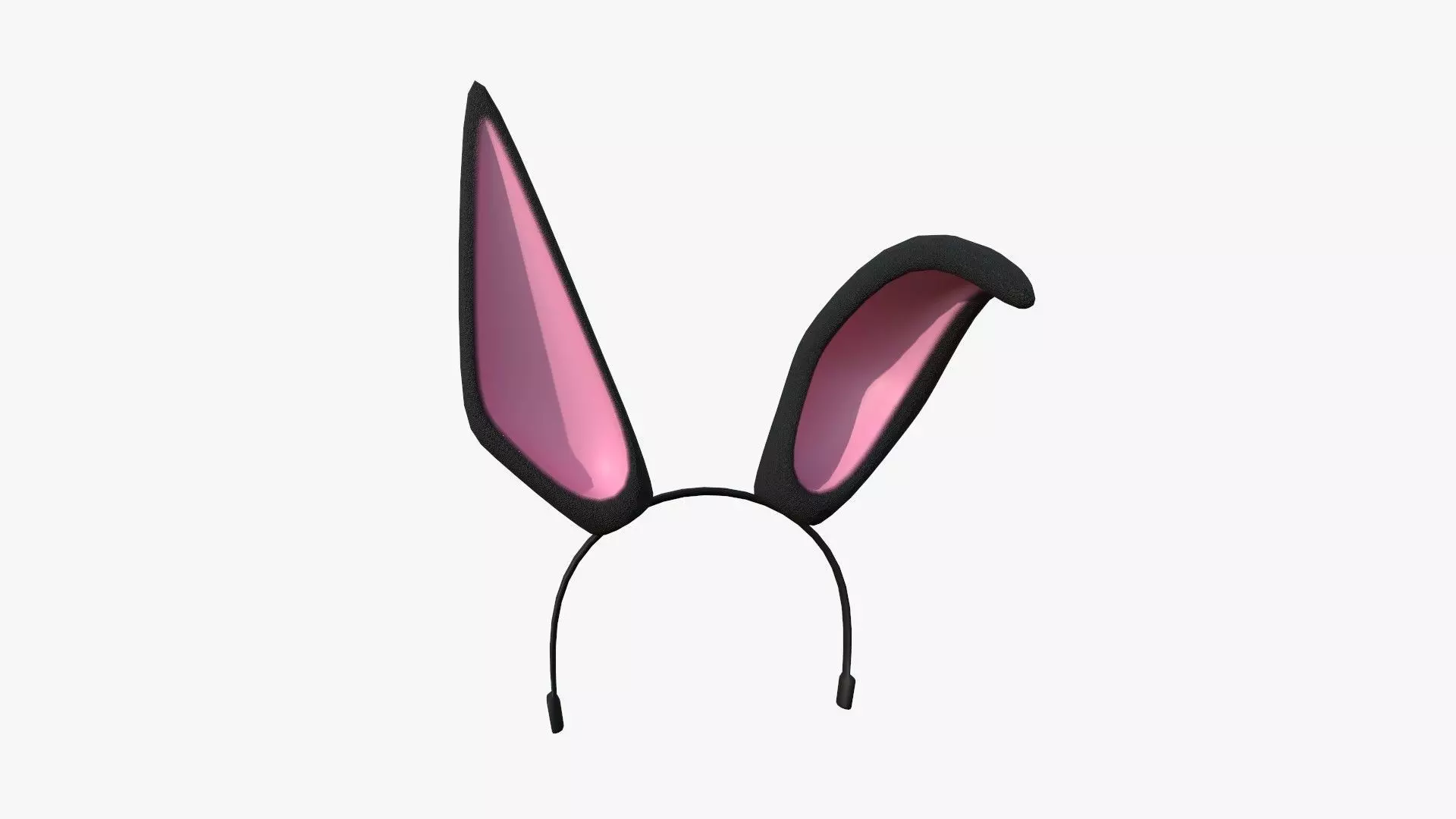 Furry Ears Tiara G01 Black - Headband Character Design Low-poly 3D model_0