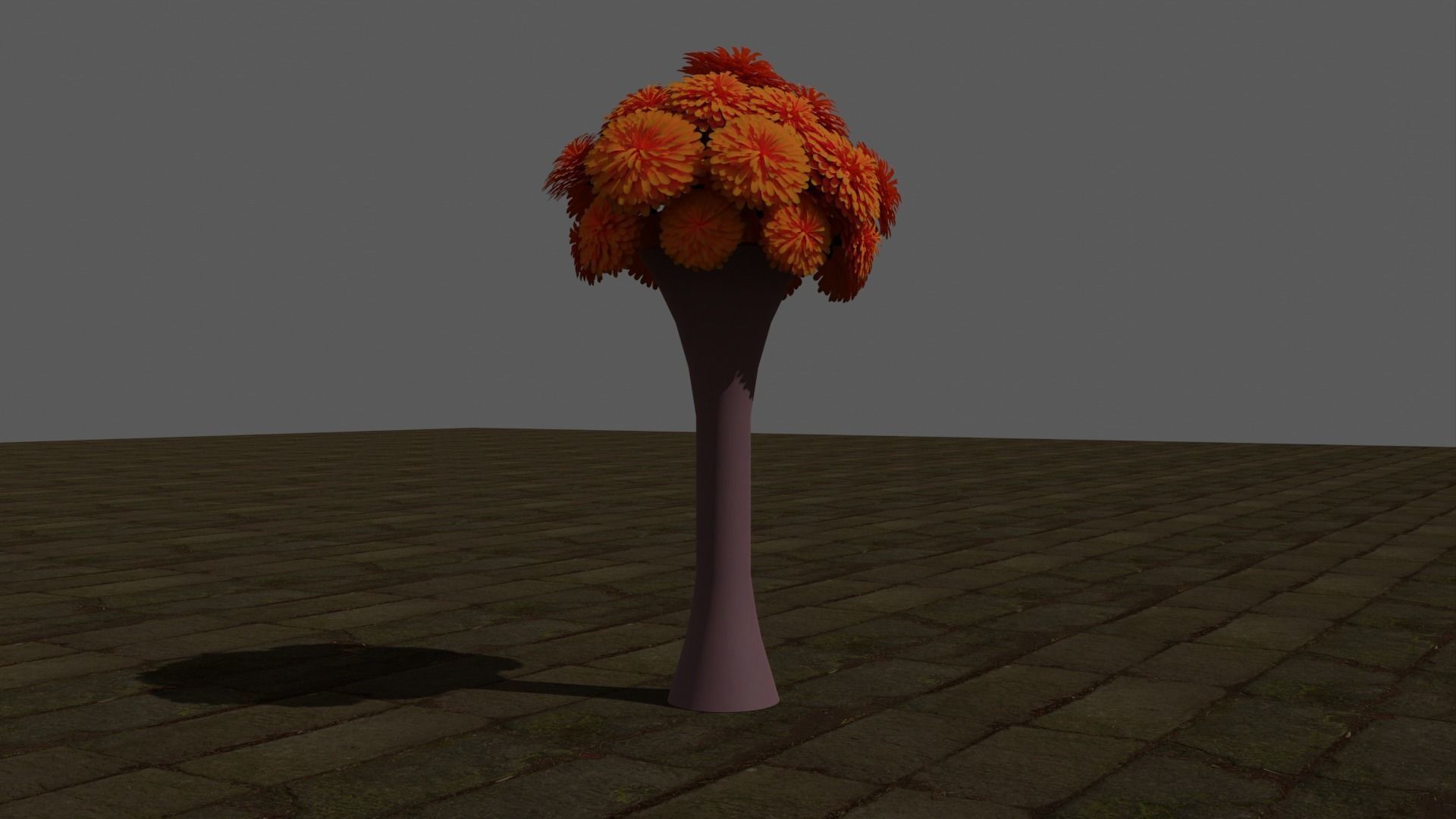 ramo de flores de cempasuchil 3D model_4