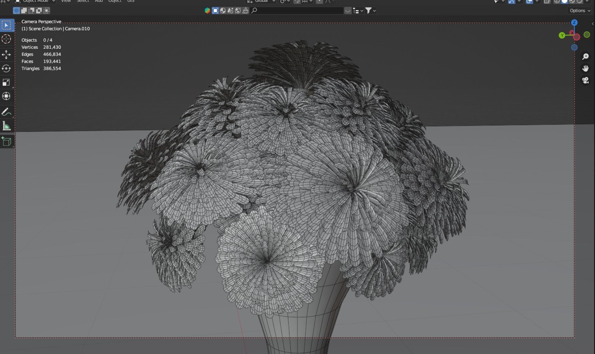 ramo de flores de cempasuchil 3D model_9