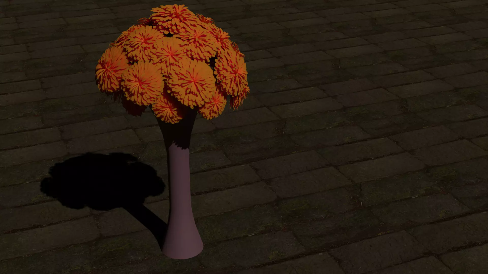 ramo de flores de cempasuchil 3D model_0