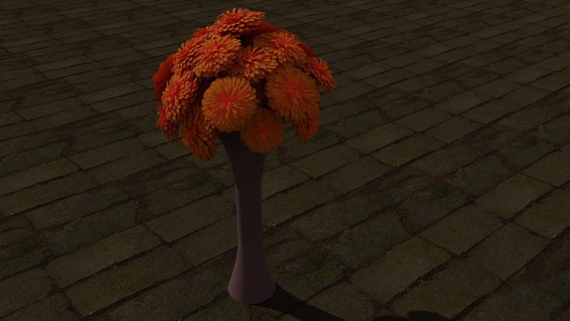 ramo de flores de cempasuchil 3D model_2