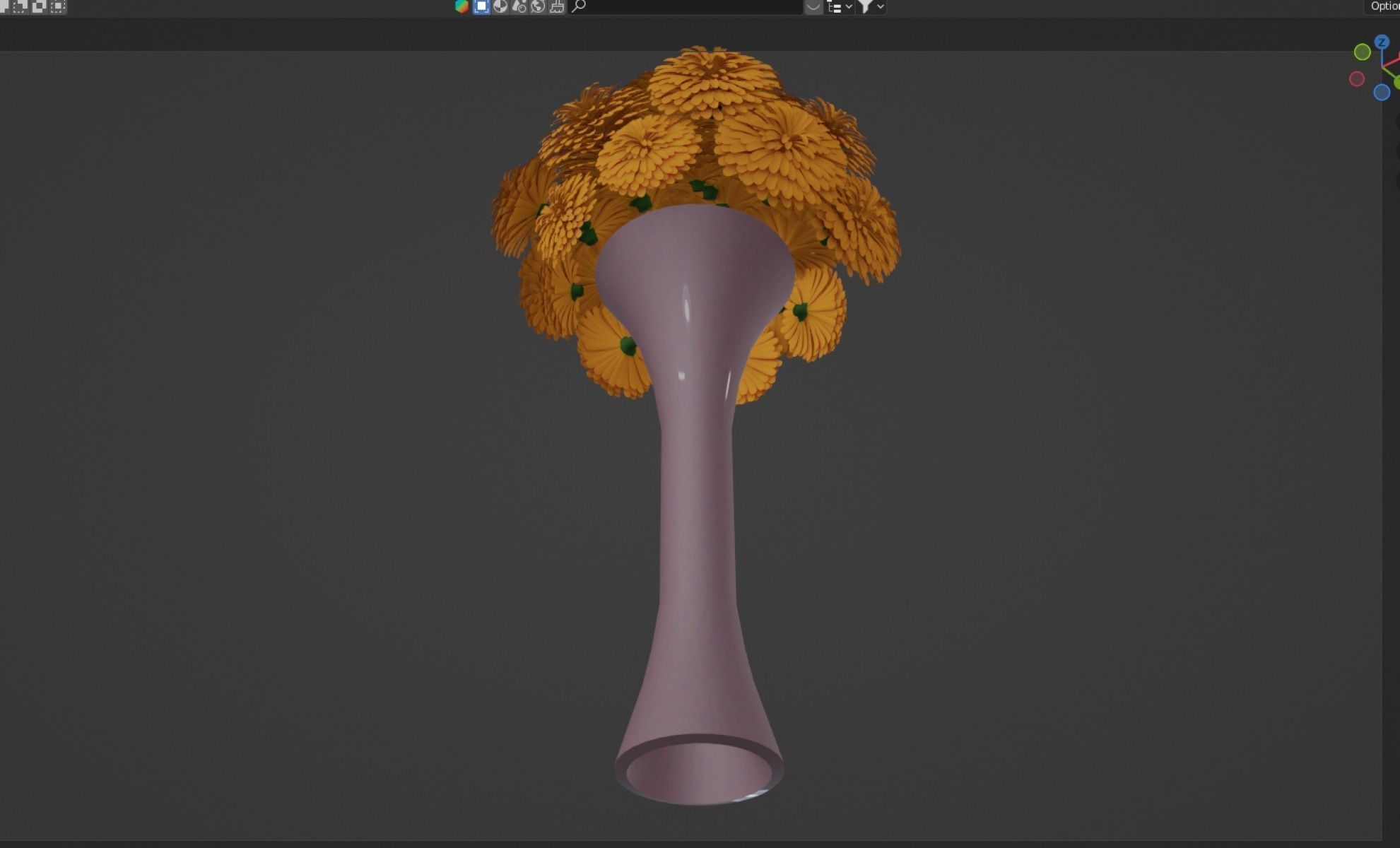ramo de flores de cempasuchil 3D model_7