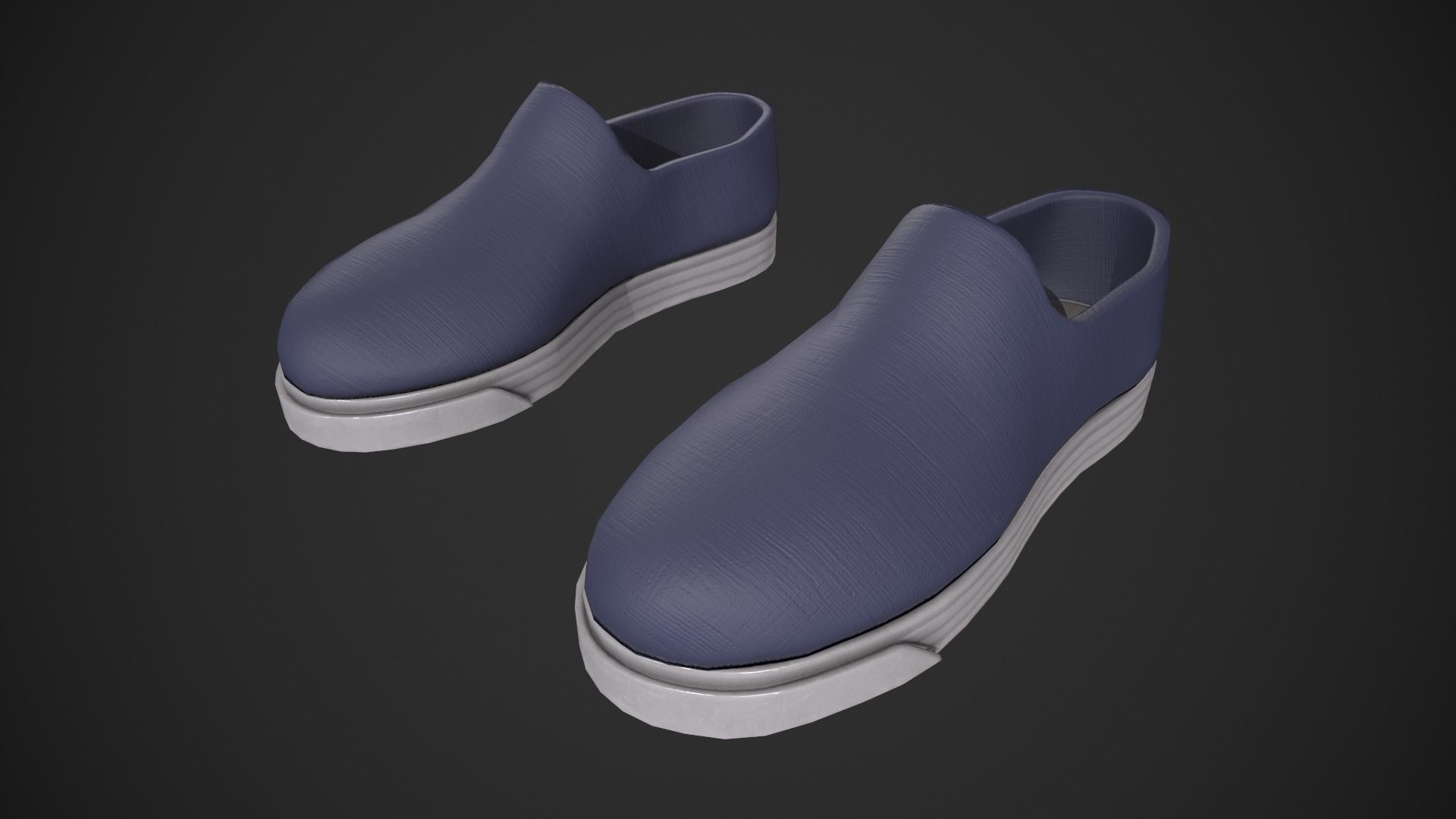 Blue Loafer Sneaker Low-poly 3D model_3