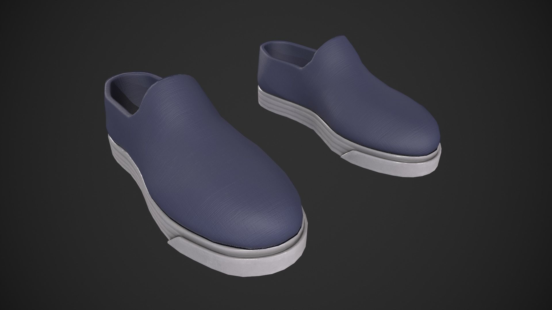 Blue Loafer Sneaker Low-poly 3D model_1