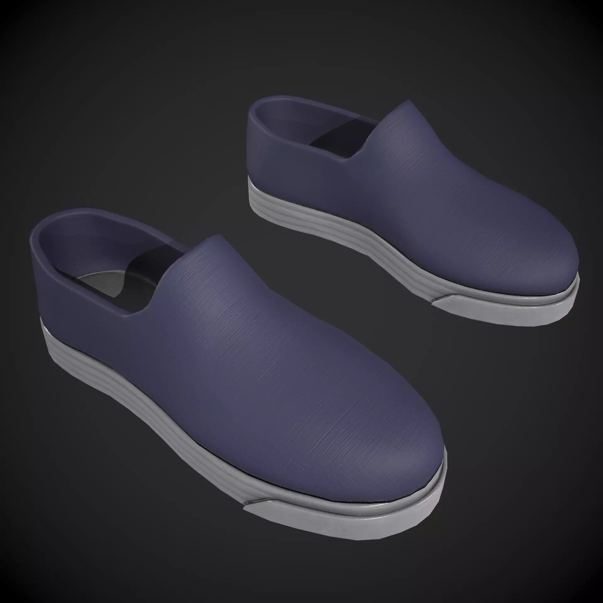 Blue Loafer Sneaker Low-poly 3D model_0