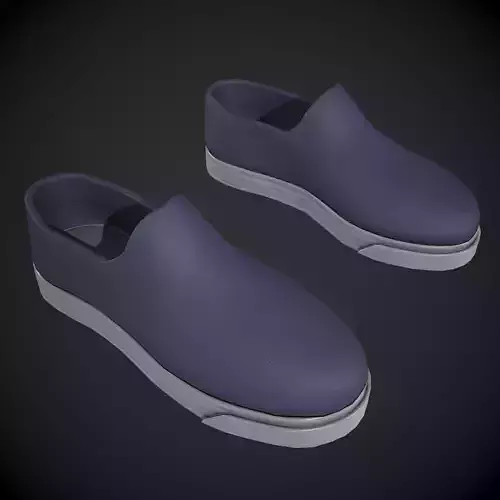 Blue Loafer Sneaker Low-poly 3D model