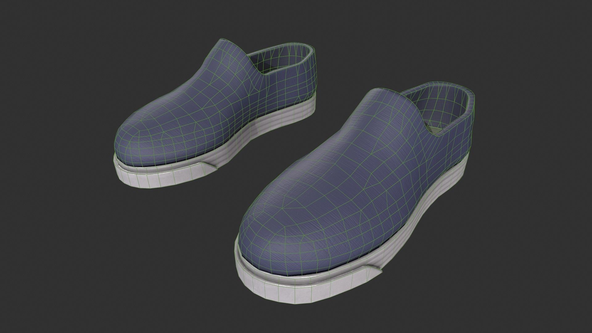 Blue Loafer Sneaker Low-poly 3D model_4