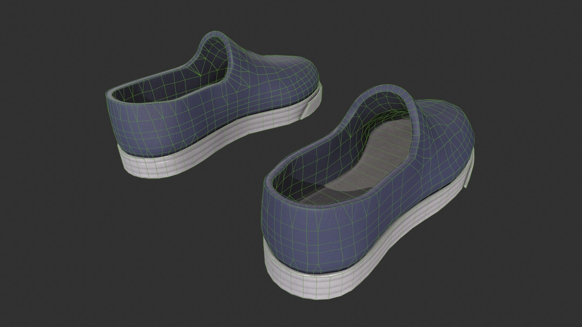 Blue Loafer Sneaker Low-poly 3D model_8