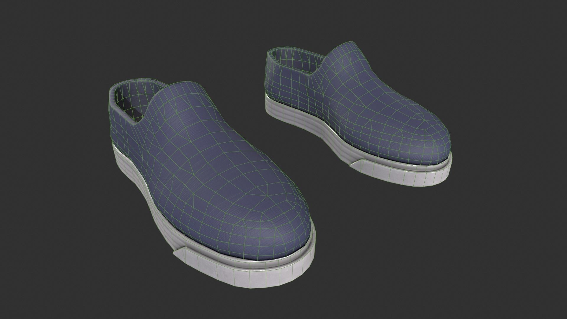 Blue Loafer Sneaker Low-poly 3D model_2
