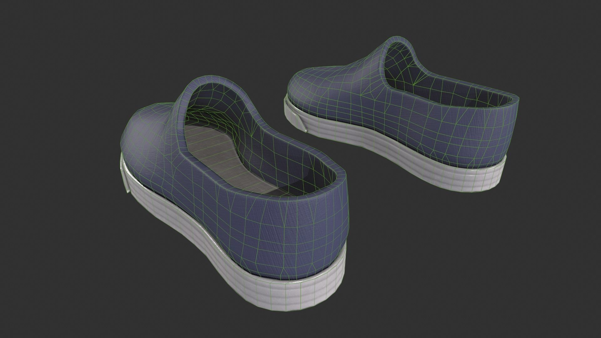 Blue Loafer Sneaker Low-poly 3D model_6