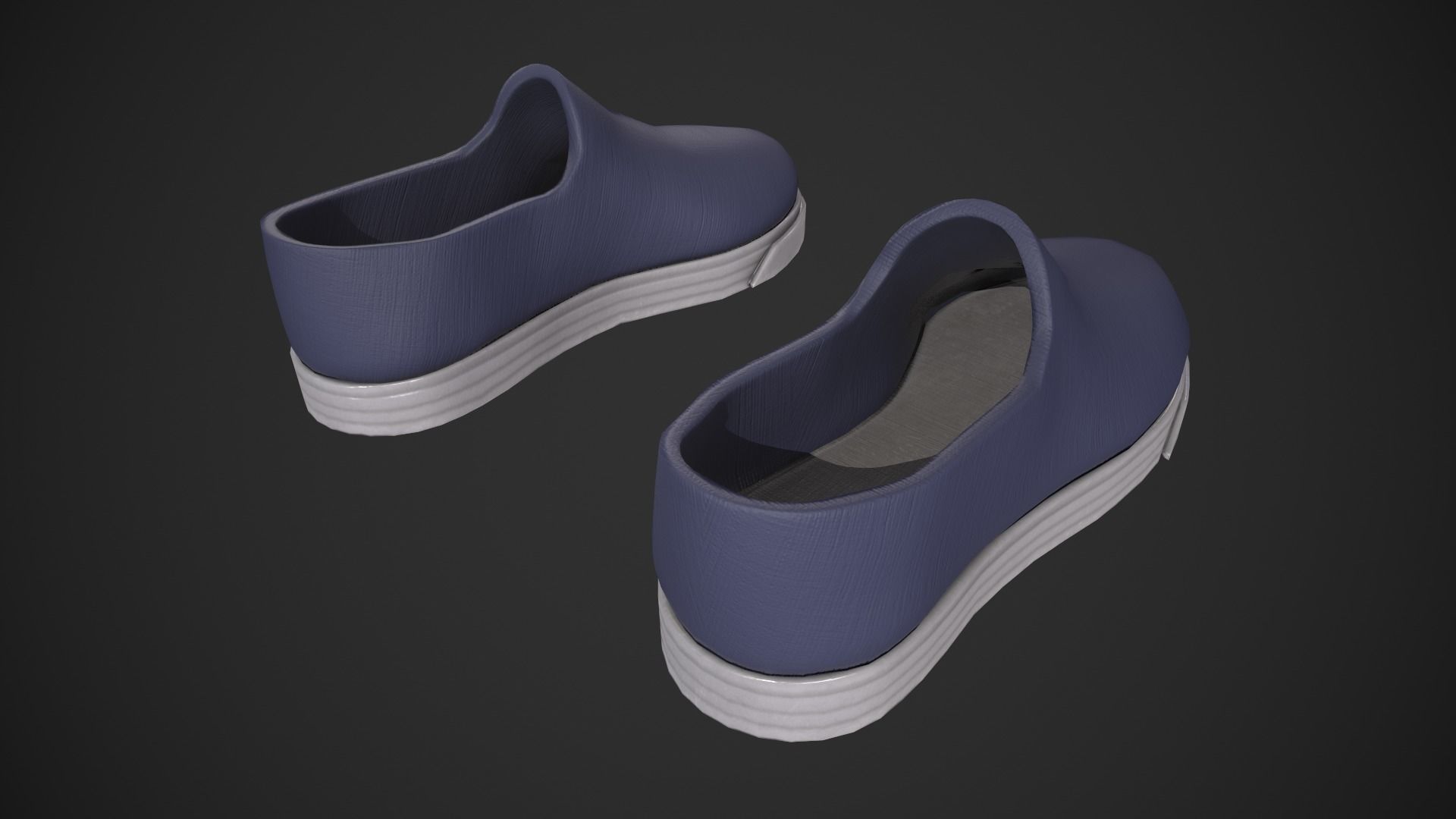 Blue Loafer Sneaker Low-poly 3D model_7