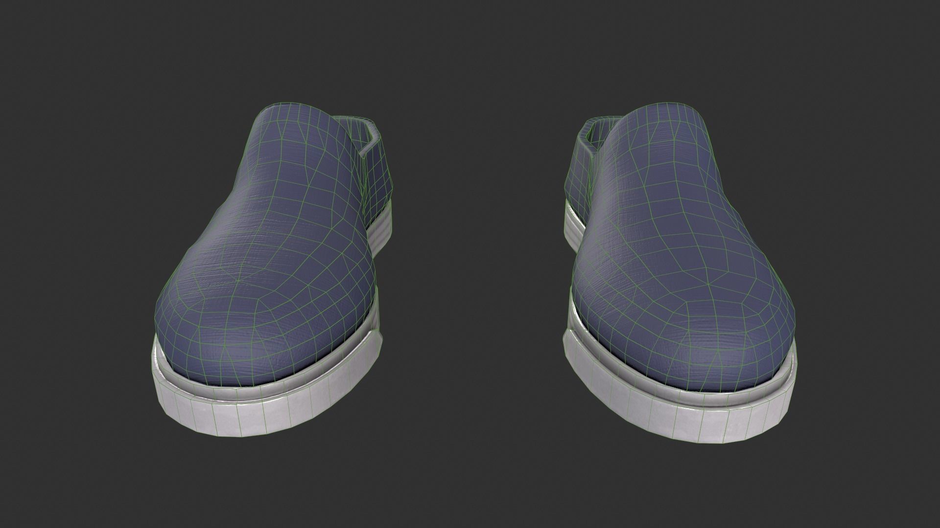 Blue Loafer Sneaker Low-poly 3D model_10