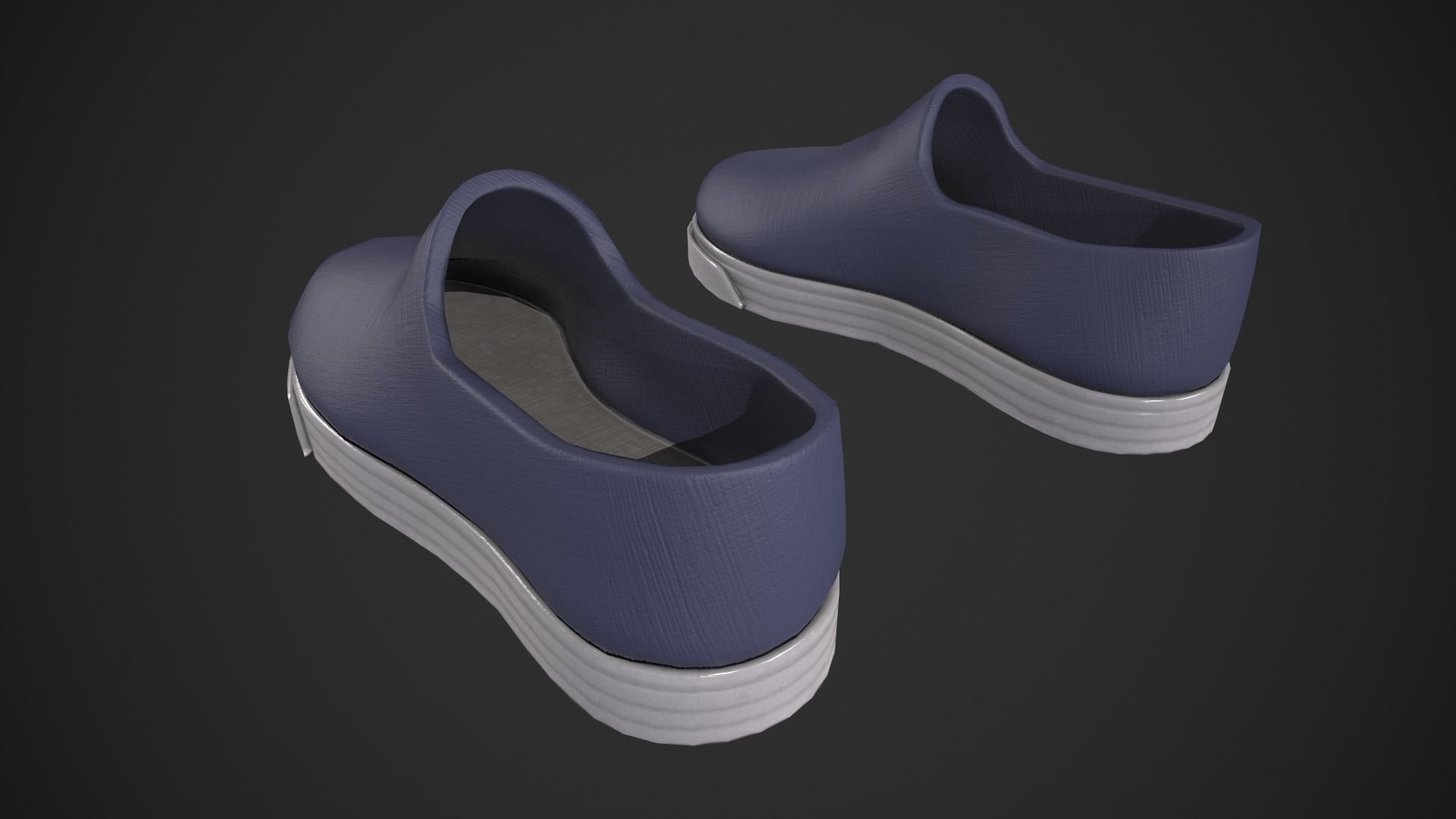 Blue Loafer Sneaker Low-poly 3D model_5