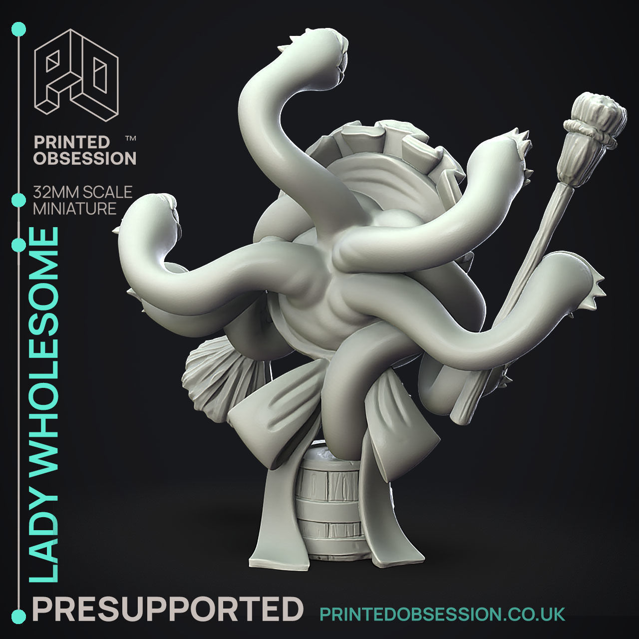 Lady Wholesome - 3D Printable TTRPG - PRESUPPORTED - 32mm Scale 3D ...