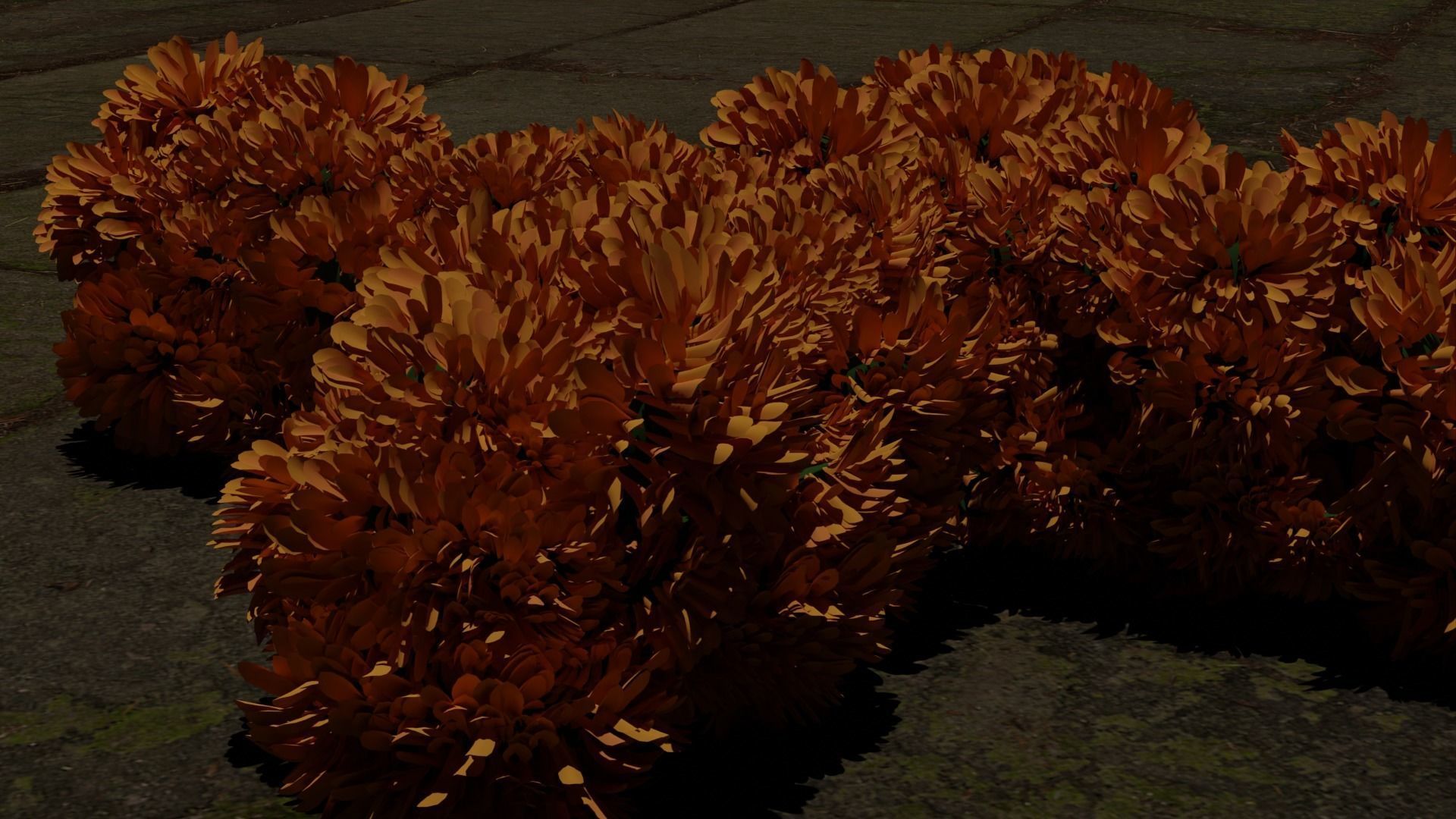 cruz de flores dia de muertos  cempasuchil 3D model_1