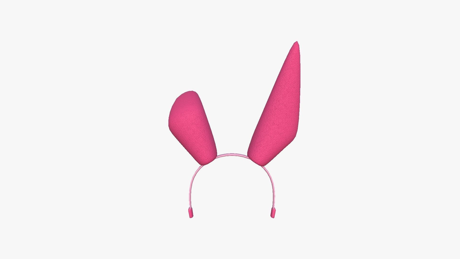 Furry Ears Tiara G02 Pink - Headband Character Design Low-poly 3D model_2