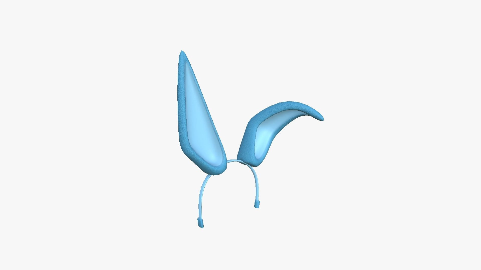 Furry Ears Tiara G03 Blue - Headband Character Design Low-poly 3D model_1