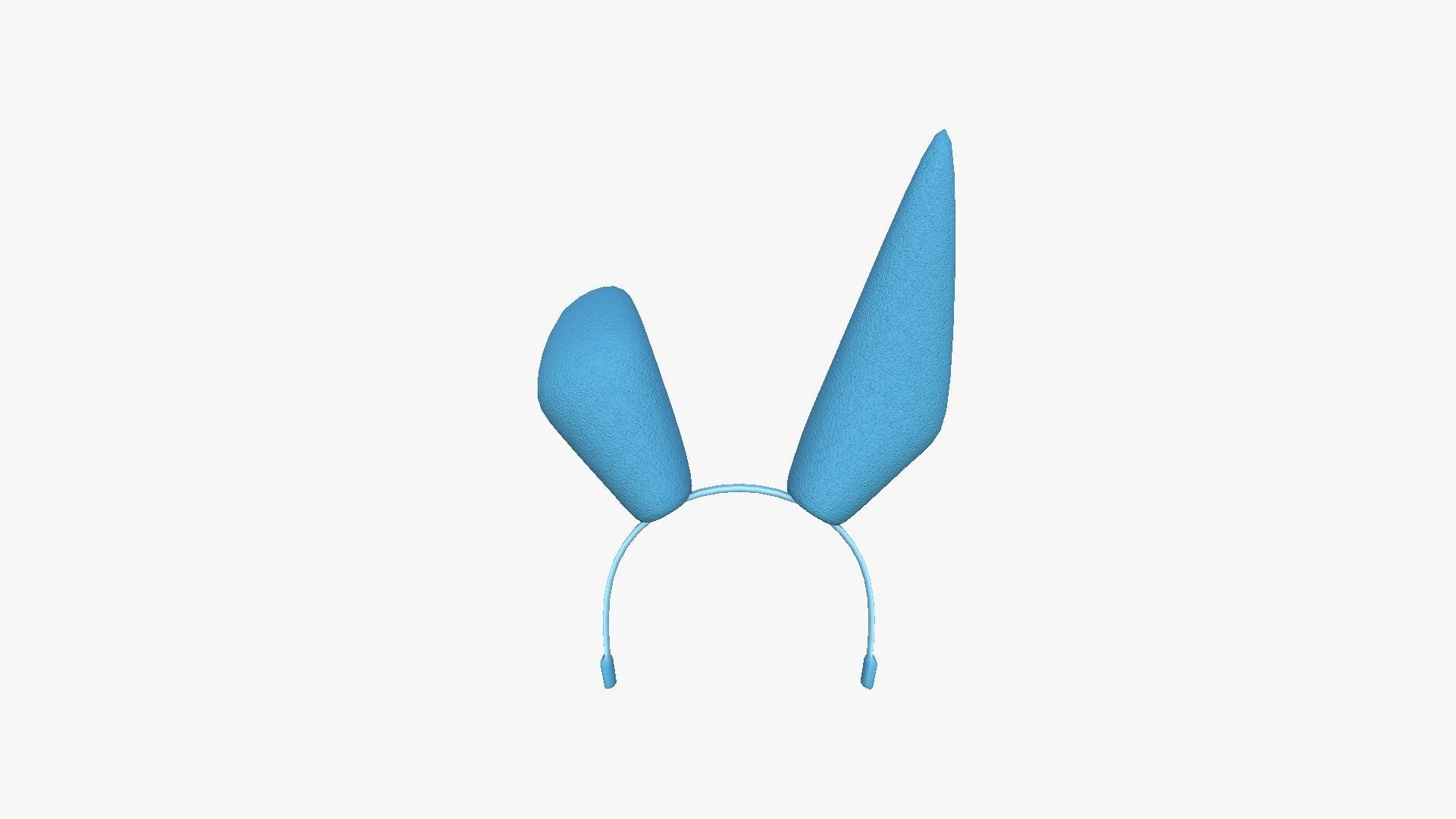 Furry Ears Tiara G03 Blue - Headband Character Design Low-poly 3D model_2