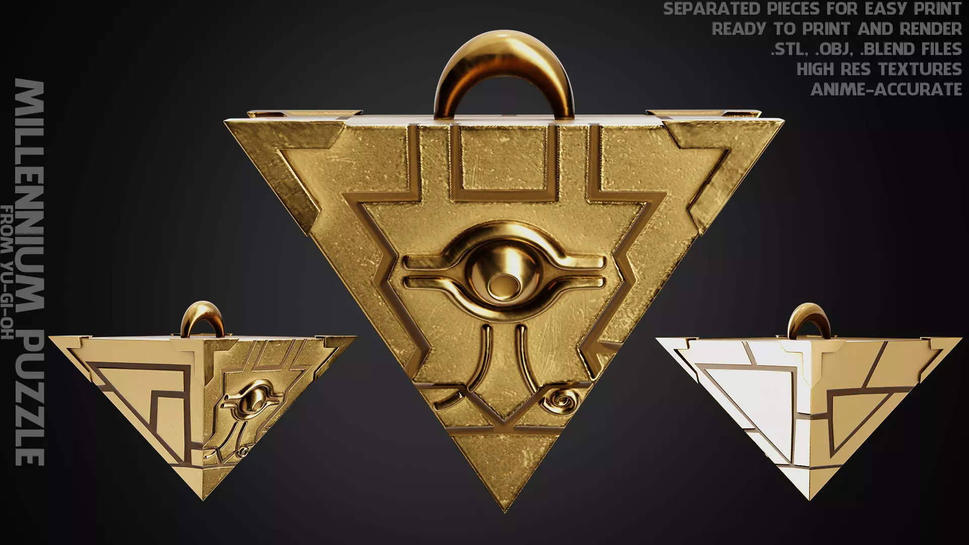 Yu-Gi-Oh Millennium Puzzle Pendant for Cosplay 3D print model