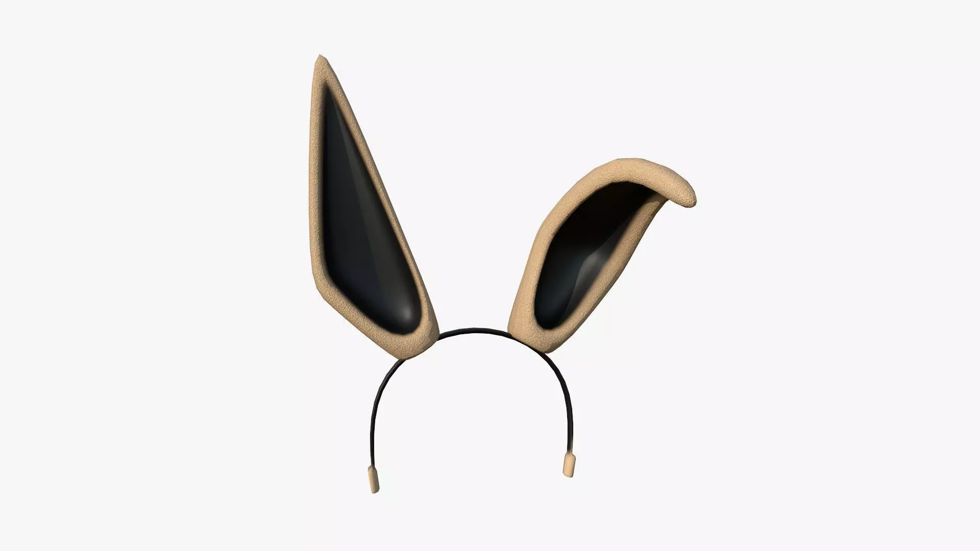 Furry Ears Tiara G04 Beige - Headband Character Design Low-poly 3D model_0