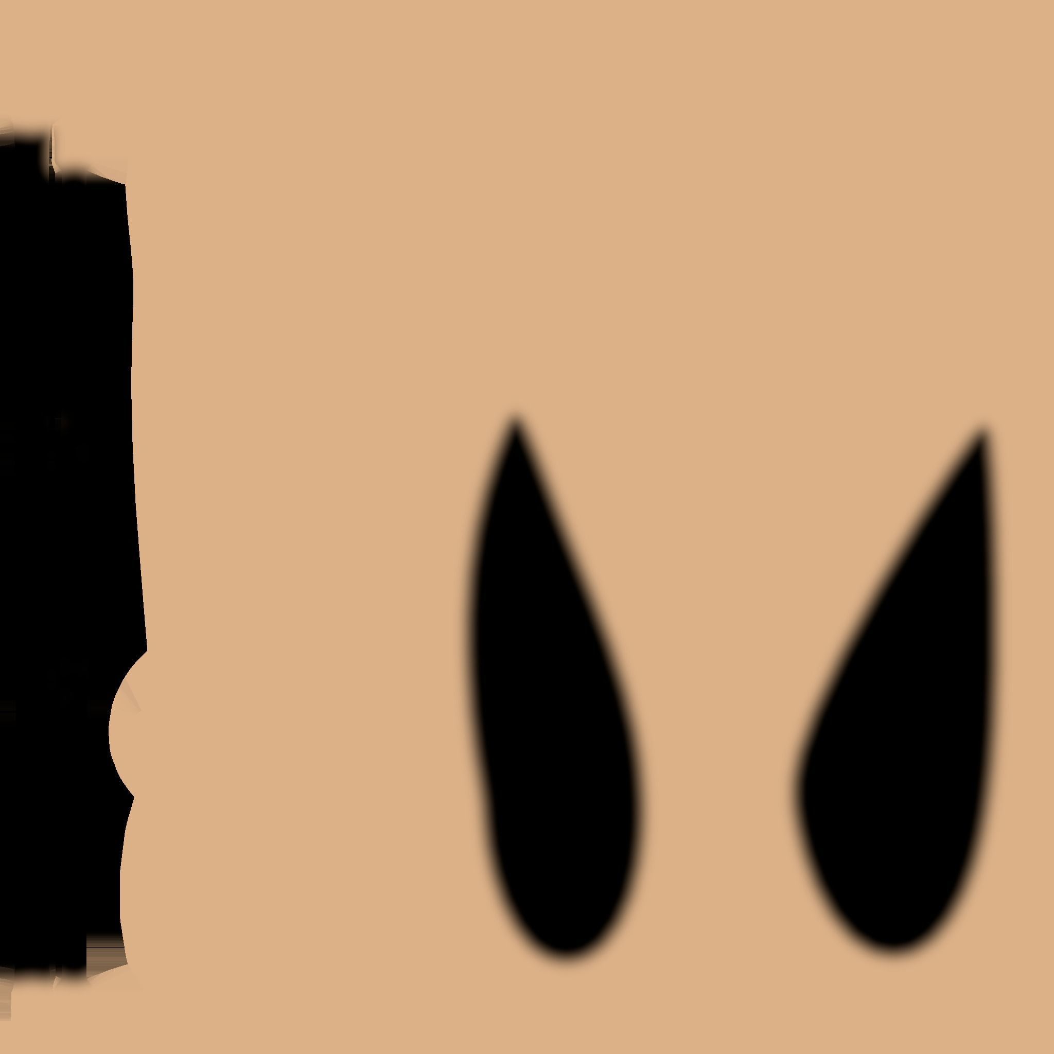 Furry Ears Tiara G04 Beige - Headband Character Design Low-poly 3D model_18