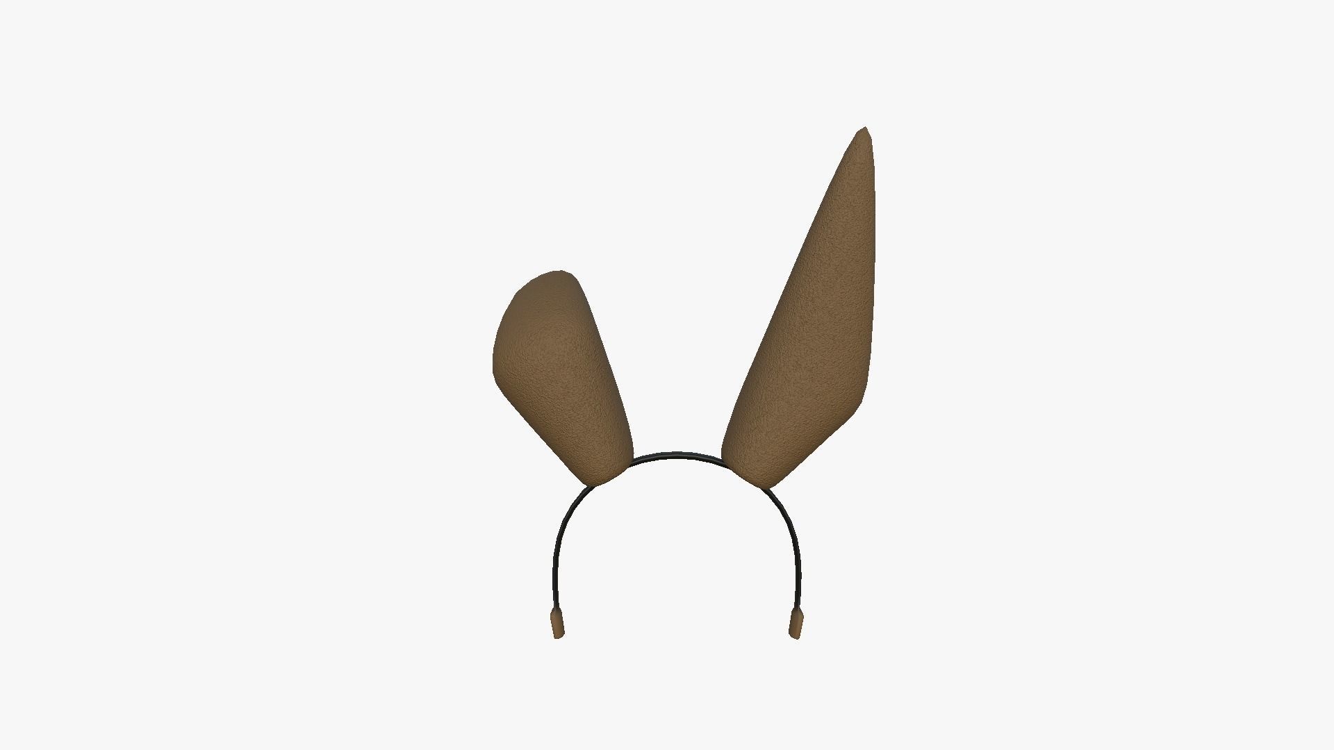 Furry Ears Tiara G05 Brown - Headband Character Design Low-poly 3D model_2