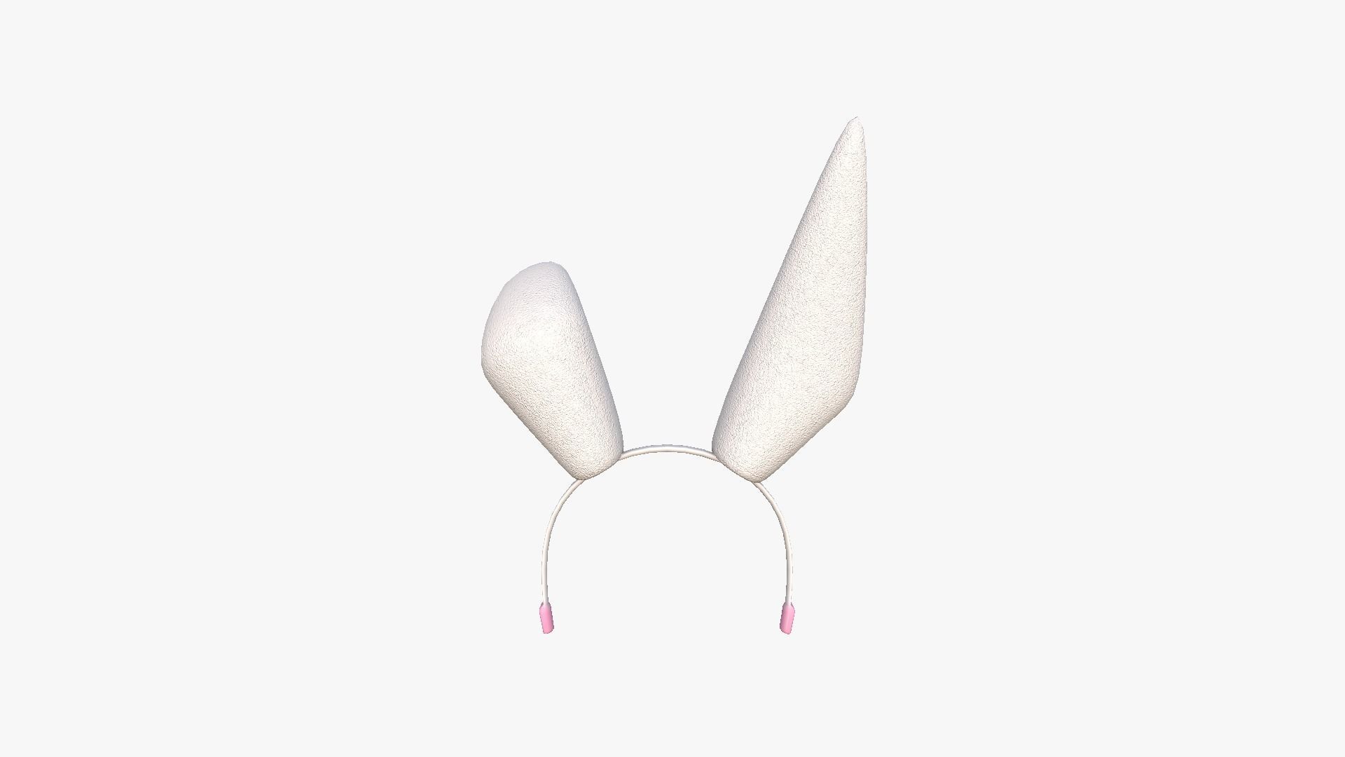 Furry Ears Tiara G06 White - Headband Character Design Low-poly 3D model_2