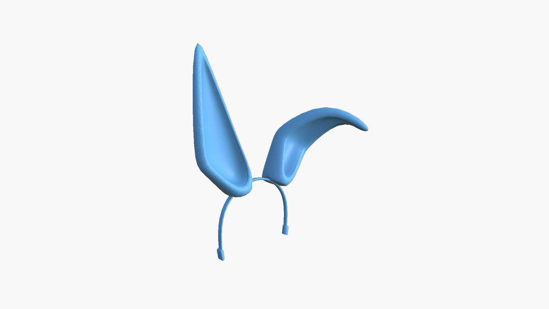 Furry Ears Tiara G06 White - Headband Character Design Low-poly 3D model_8