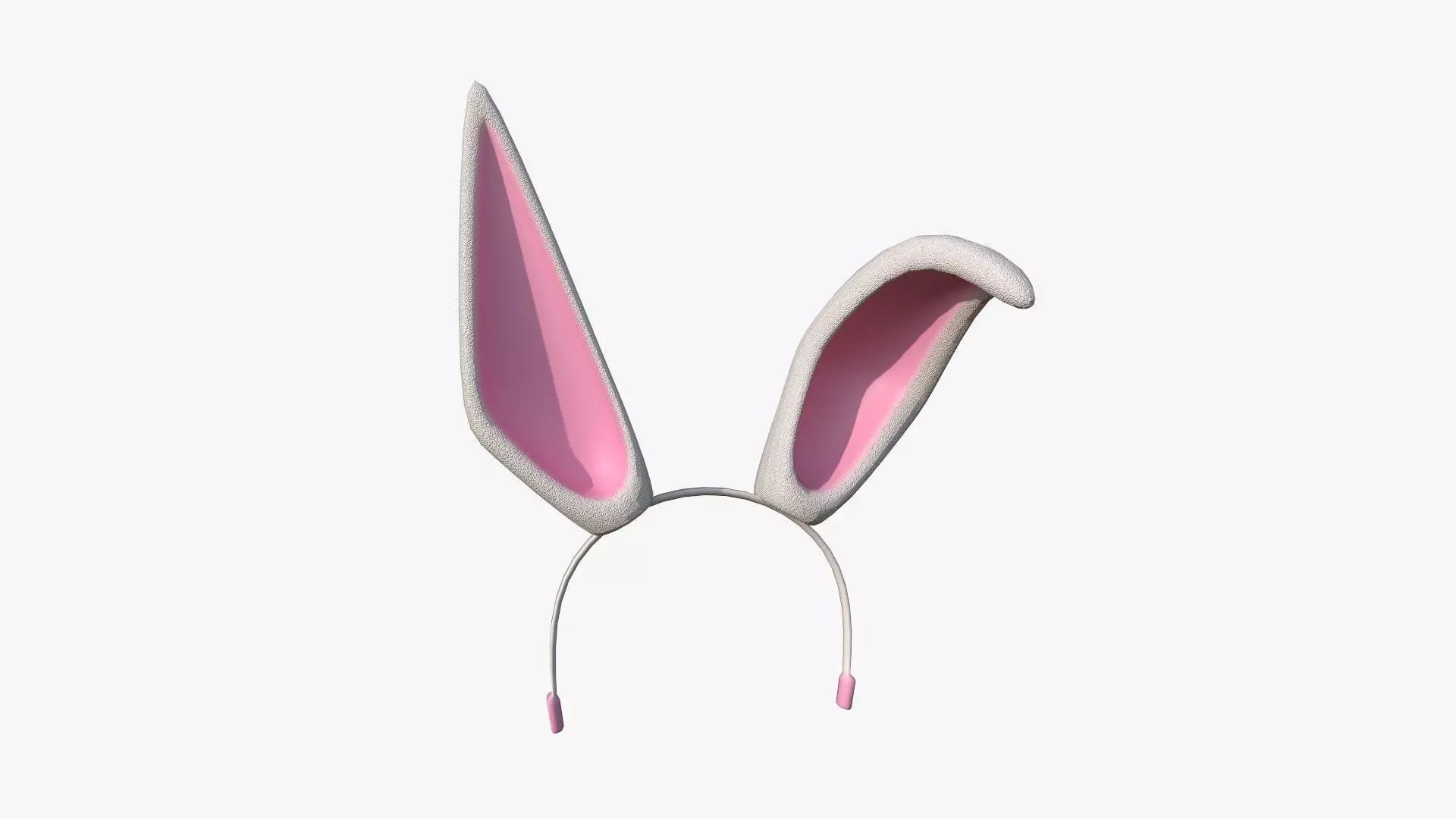 Furry Ears Tiara G06 White - Headband Character Design Low-poly 3D model_0