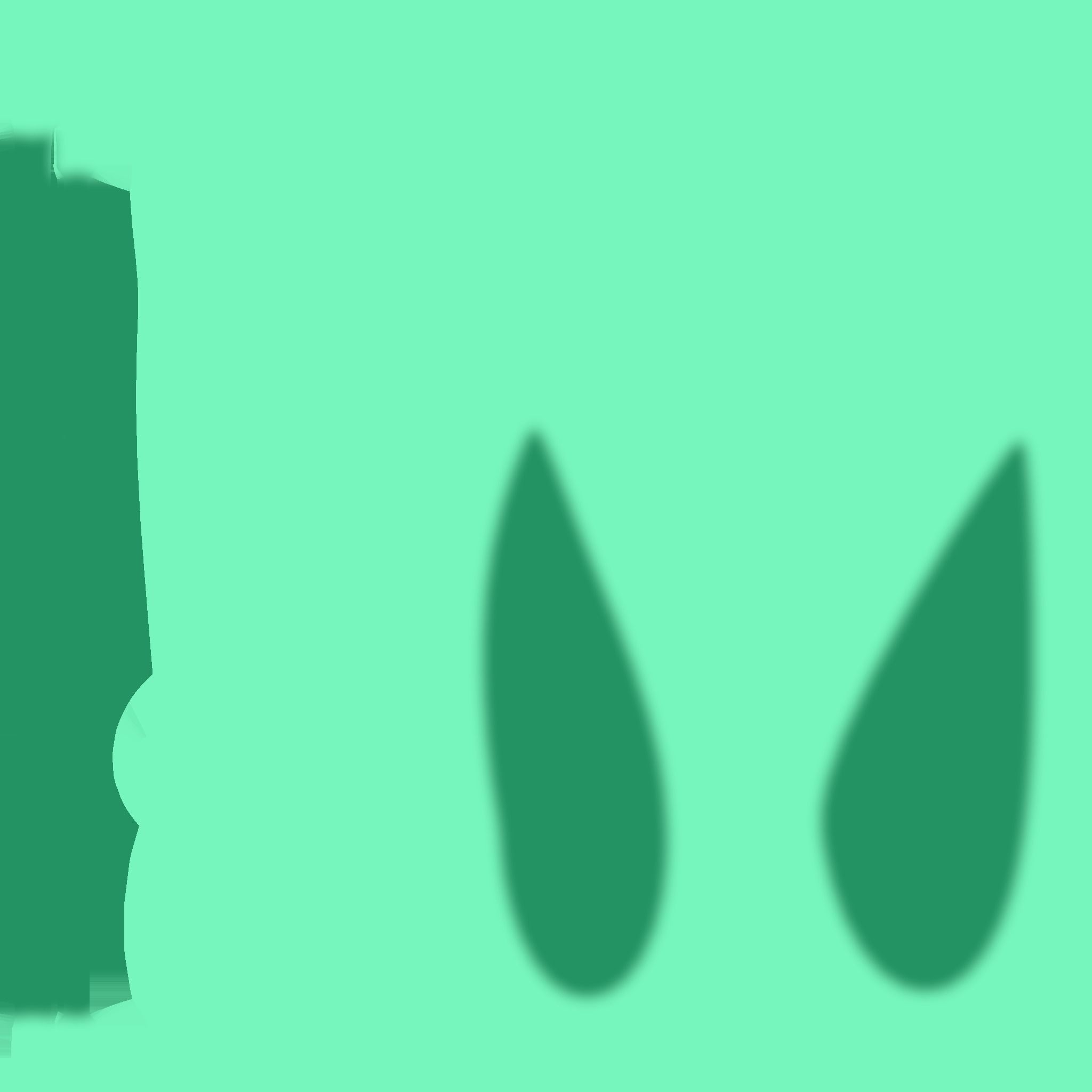 Furry Ears Tiara G07 Green - Headband Character Design Low-poly 3D model_18