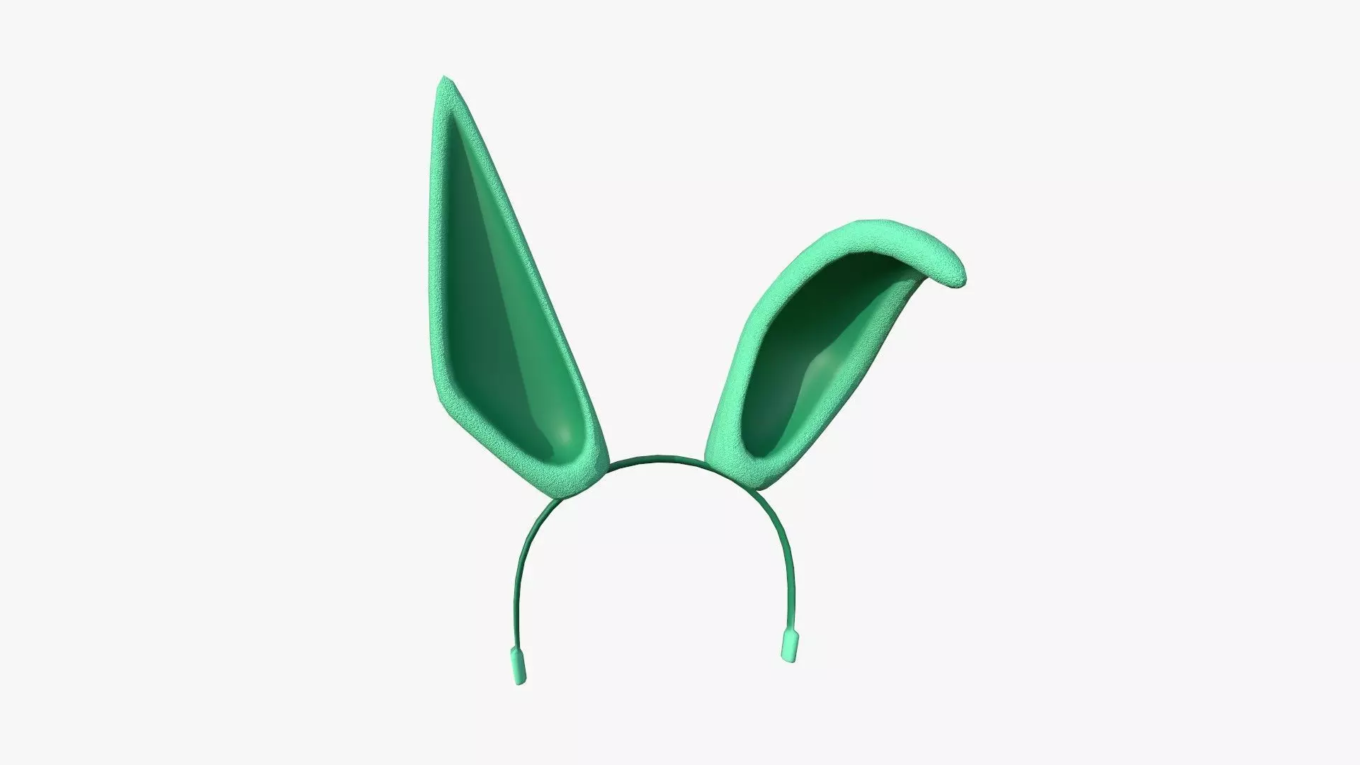 Furry Ears Tiara G07 Green - Headband Character Design Low-poly 3D model_0