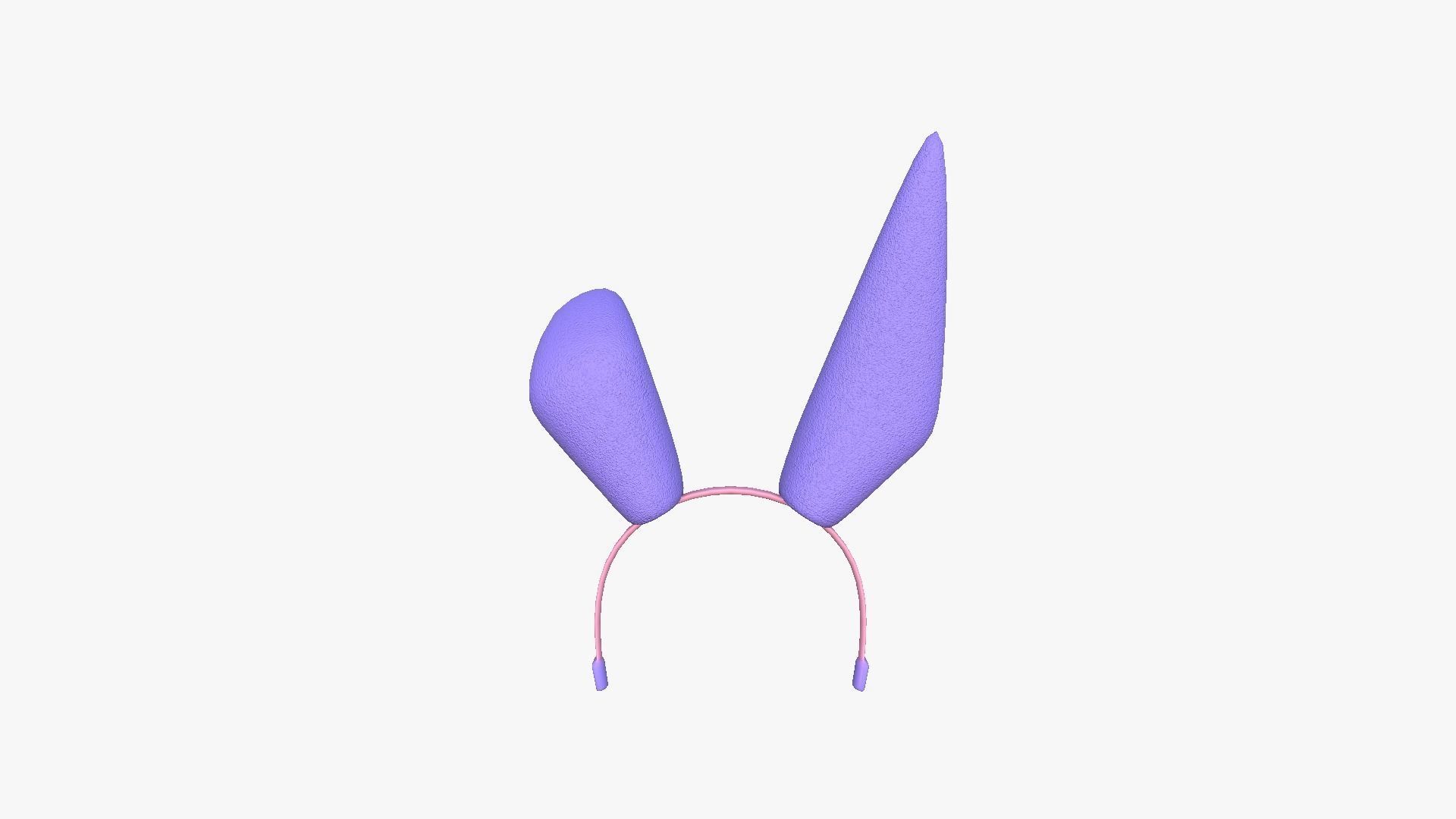 Furry Ears Tiara G08 Purple - Headband Character Design Low-poly 3D model_2