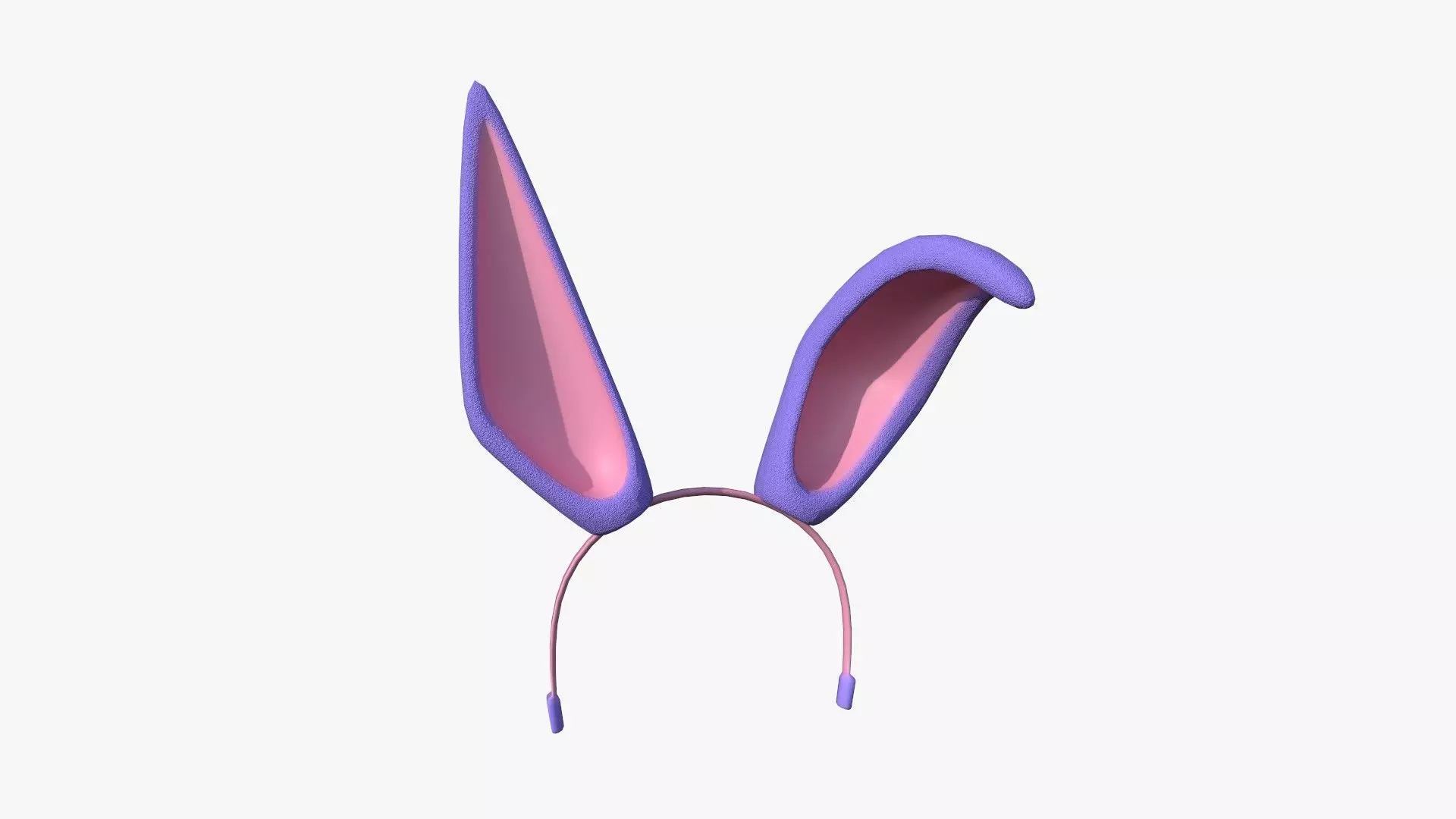 Furry Ears Tiara G08 Purple - Headband Character Design Low-poly 3D model_0