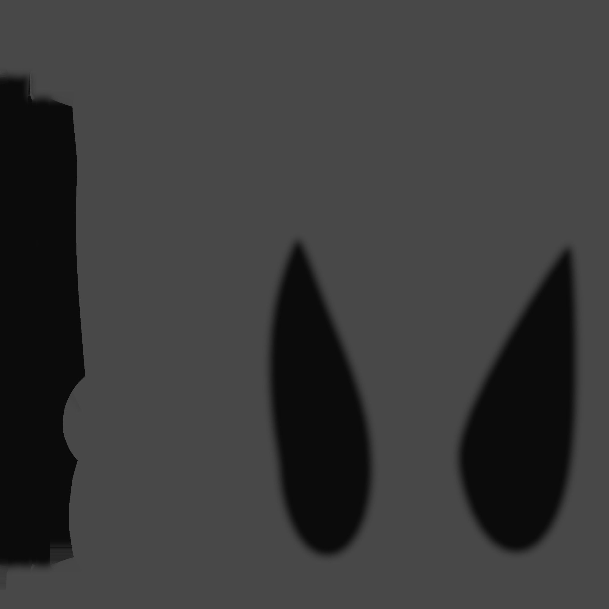 Furry Ears Tiara G09 Black - Headband Character Design Low-poly 3D model_18