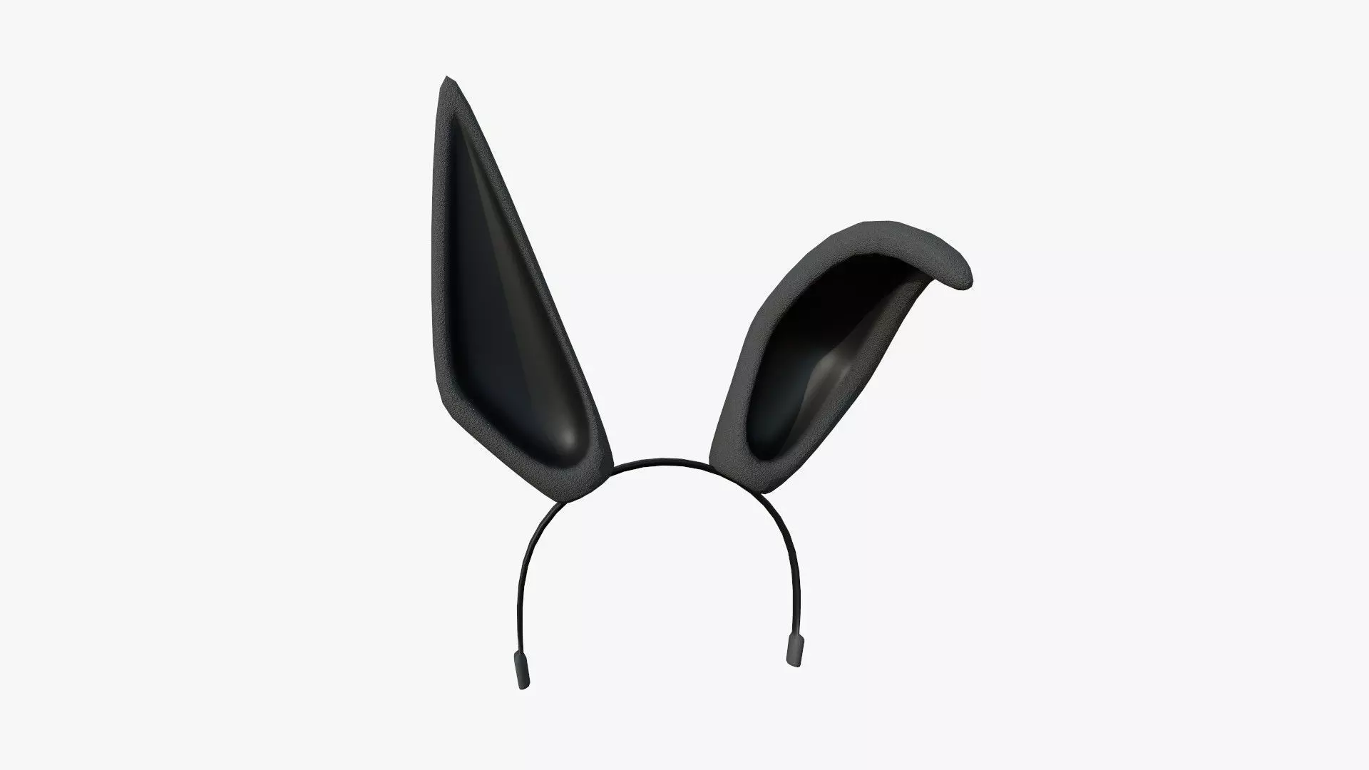 Furry Ears Tiara G09 Black - Headband Character Design Low-poly 3D model_0