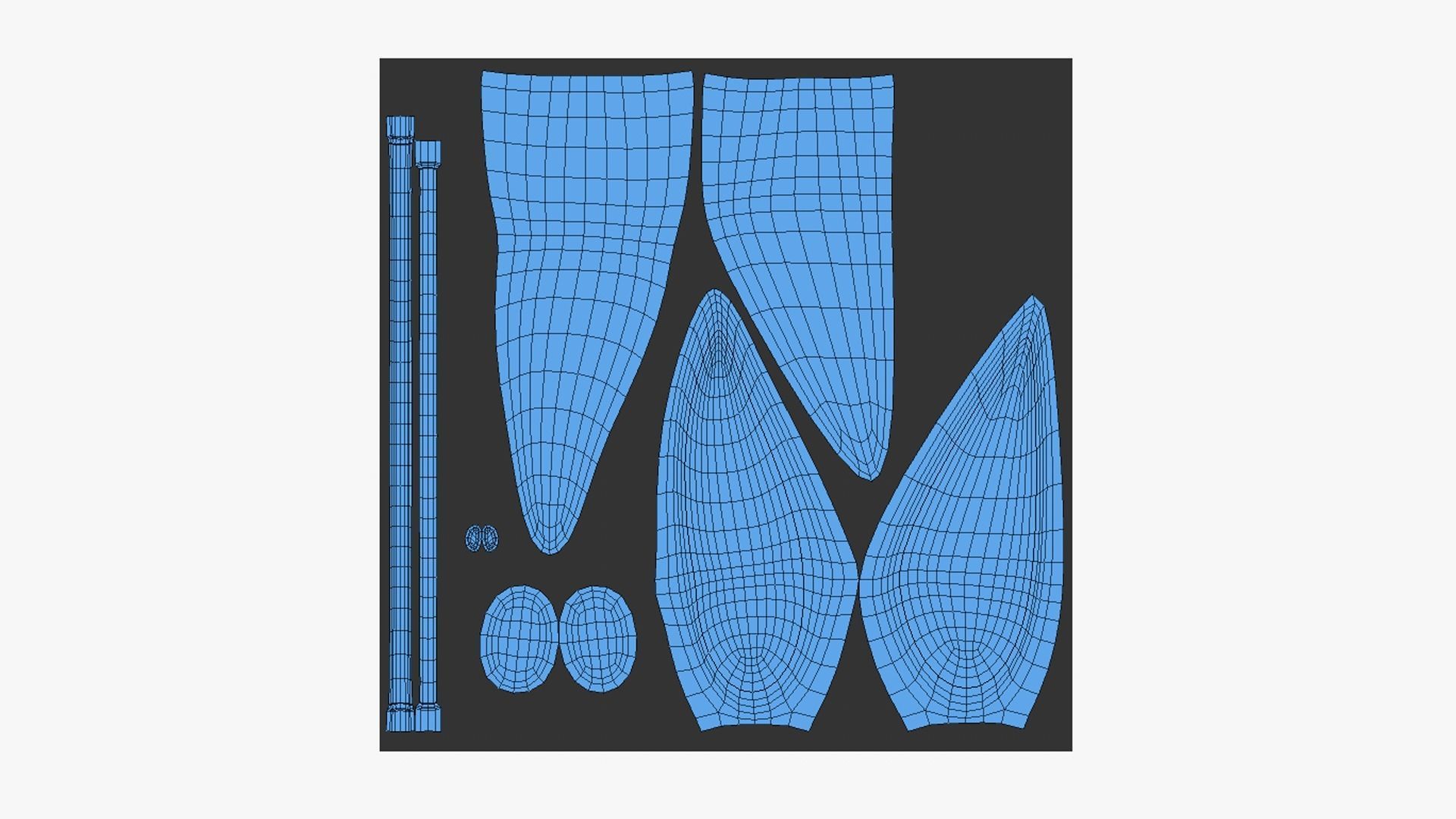 Furry Ears Tiara G10 Red - Headband Character Design Low-poly 3D model_14