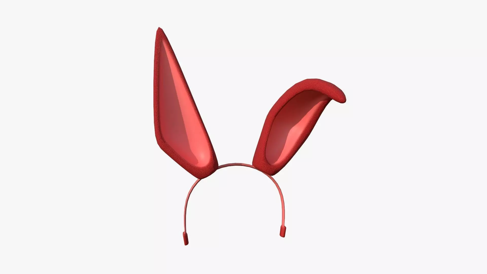 Furry Ears Tiara G10 Red - Headband Character Design Low-poly 3D model_0