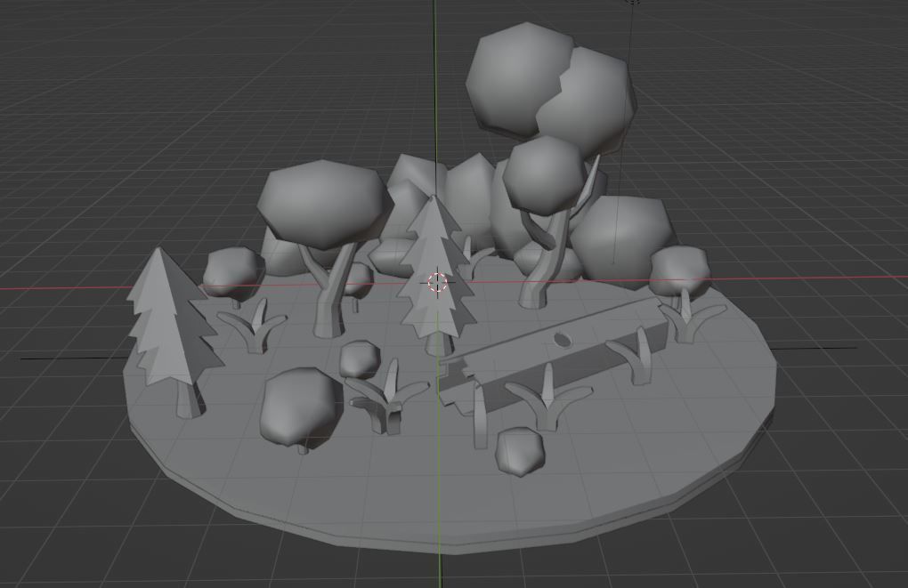 stone and trees Low-poly 3D model_5