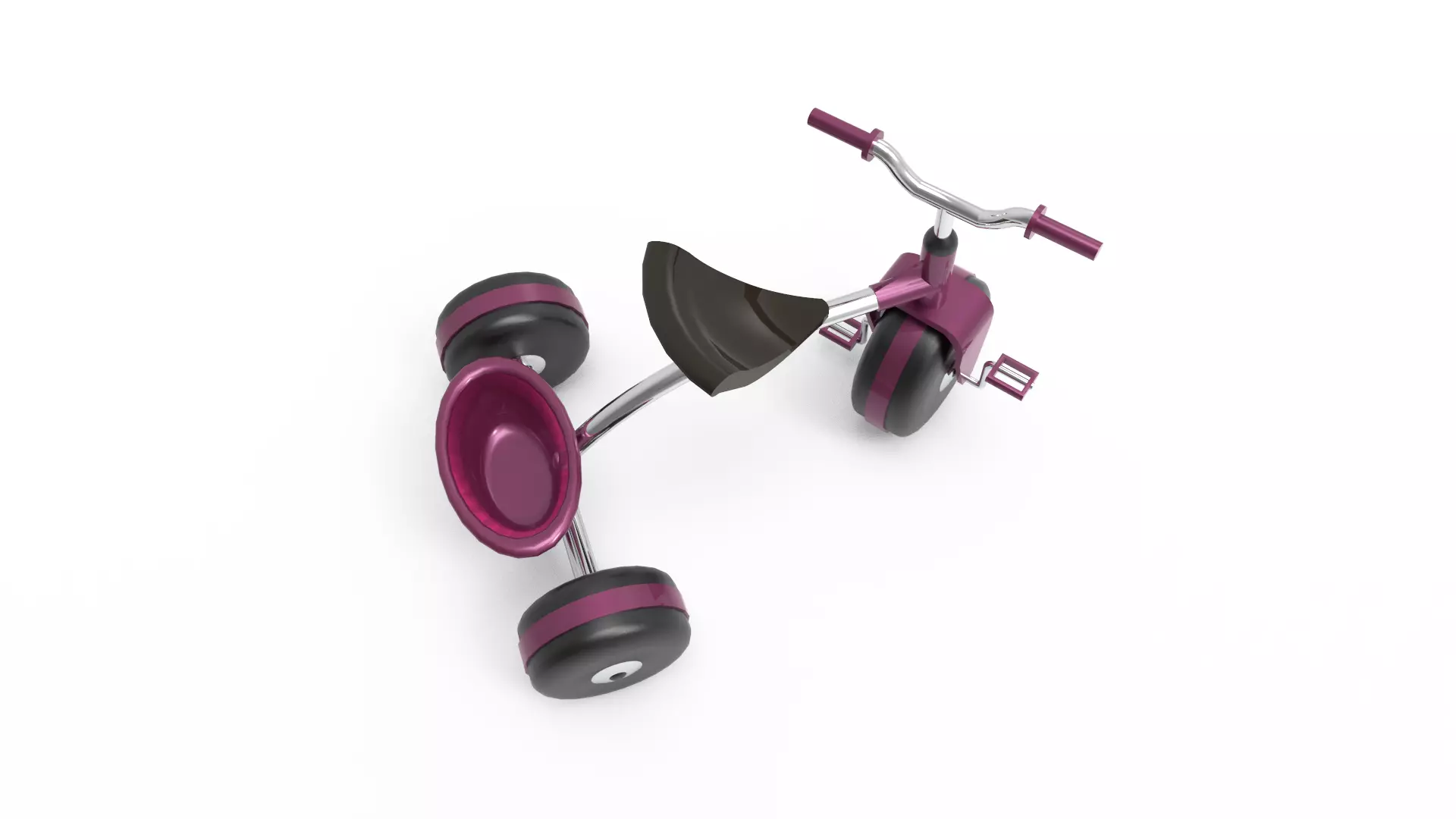 Kids Bicycle Low-poly 3D model