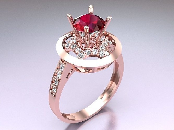 Diamond Ring - Womens Rings - N2154 3D print model
