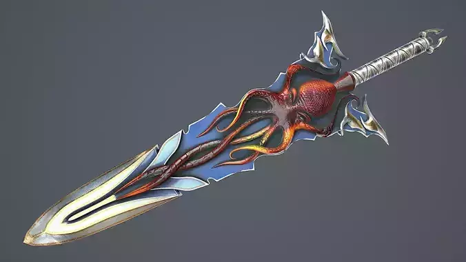 Fantasy Sword 15 3D Model Low-poly 3D model