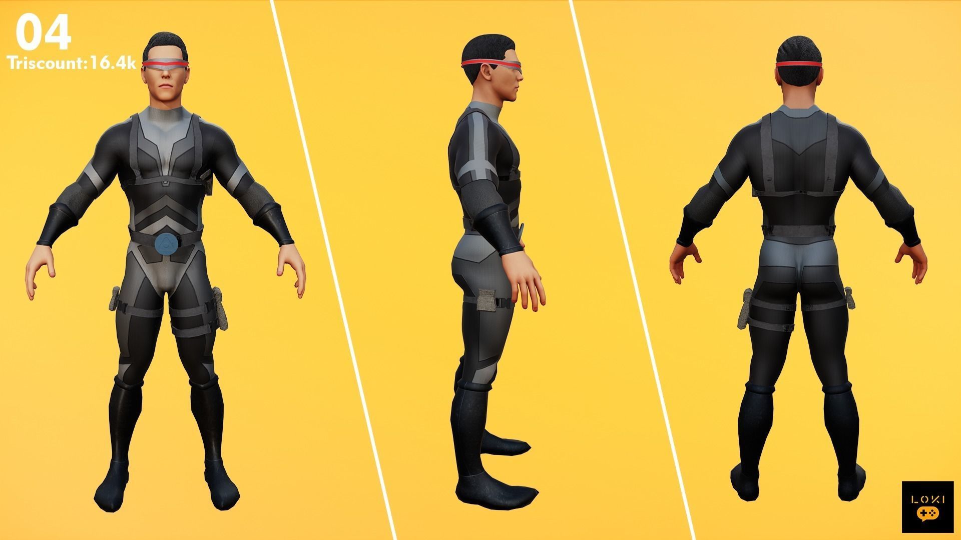 High Quality 3D Assassins Character Pack VR AR Ready Low-Poly Low-poly 3D model_6